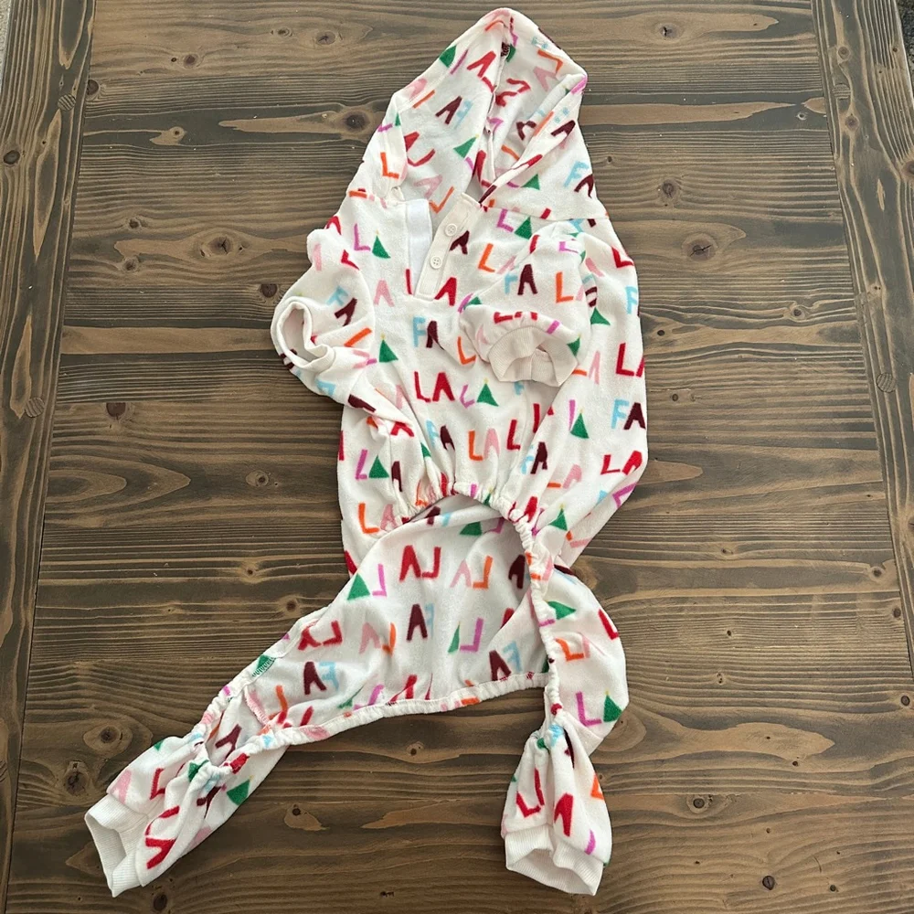 Petco Merry Makings Dog Playsuit XL Hooded Christmas Pajamas NWT